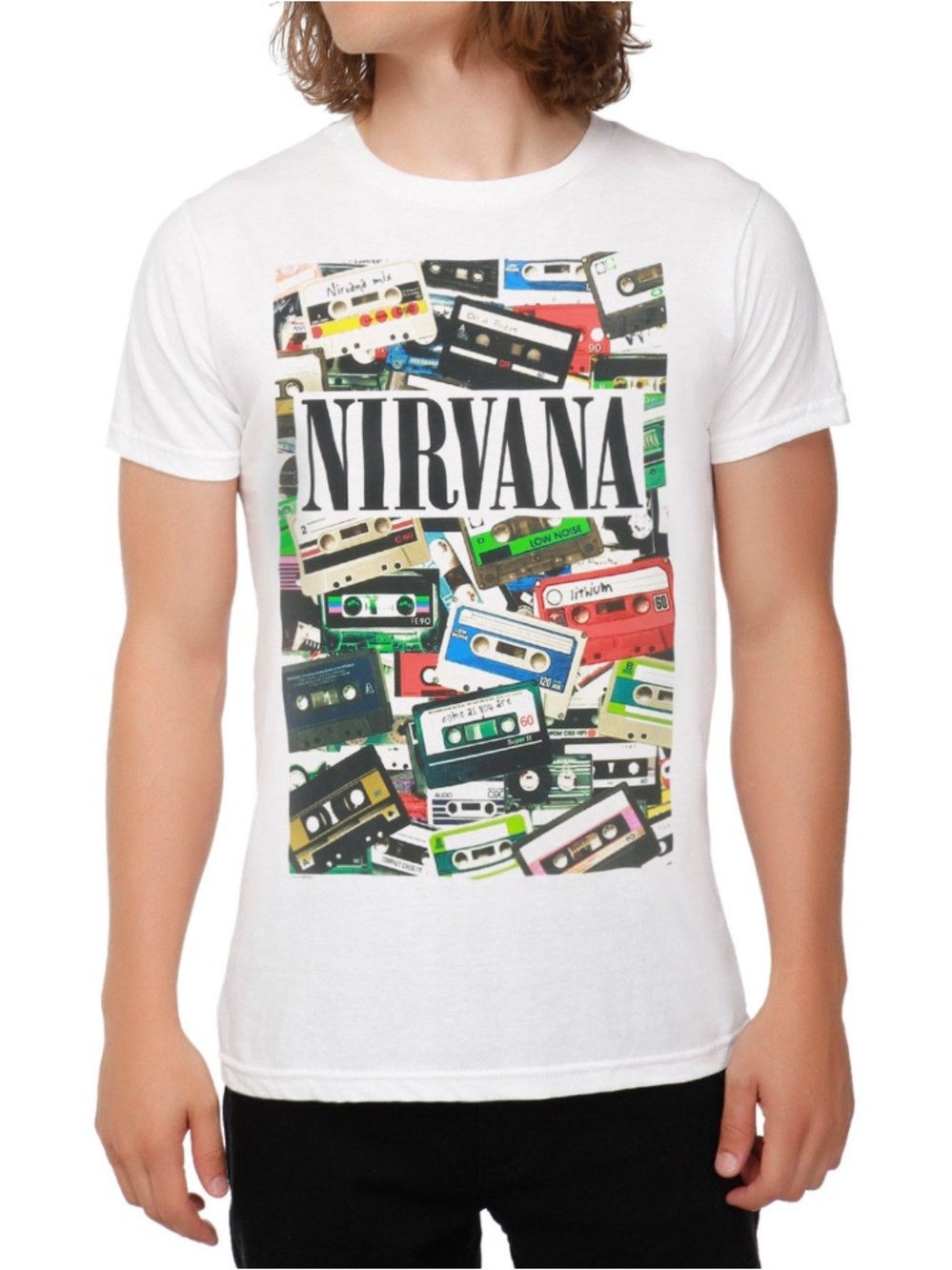 < NWOT Nirvana Cassette Tapes Band Graphic Tee Size 2X >